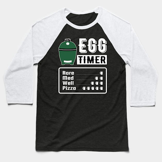 EGG Timer - Ceramic Green EGG Style Baseball T-Shirt by Jas-Kei Designs